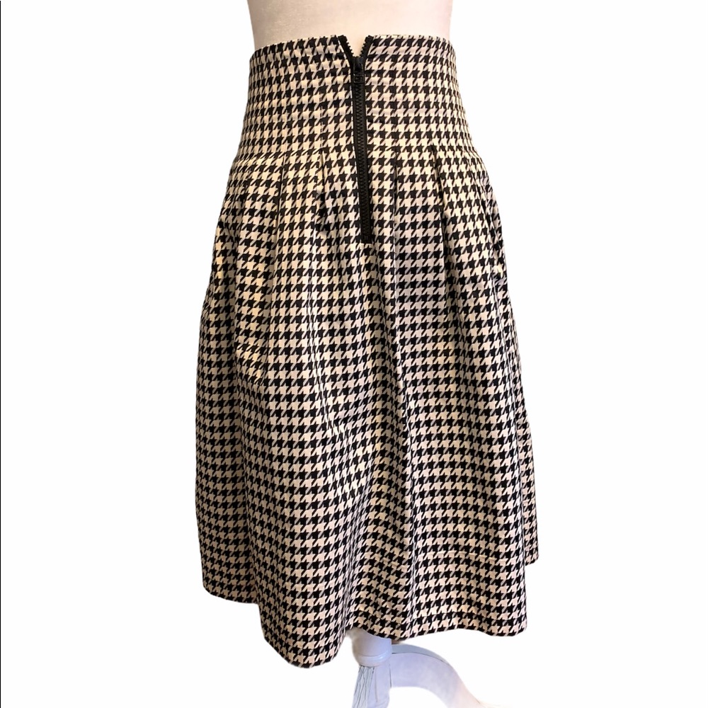 Pink Tartan Houndstooth Wide Pleat Skirt - Picture 2 of 5